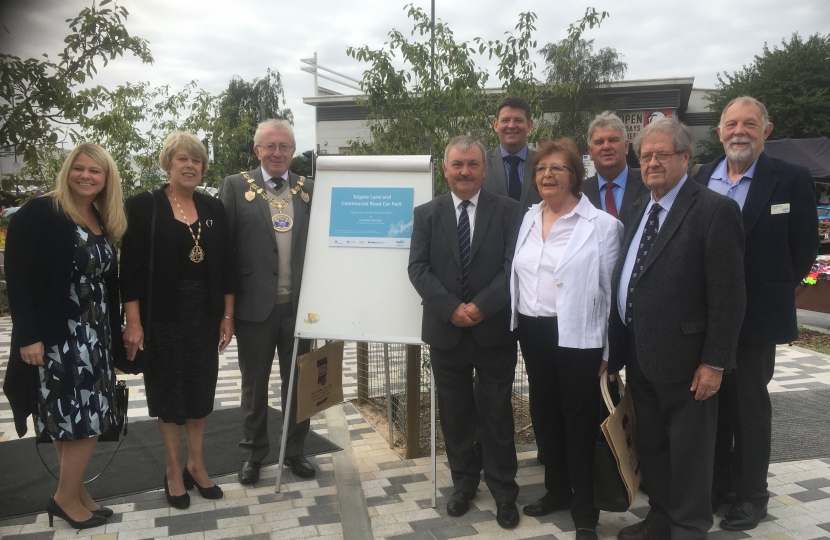 Medway Conservatives and SELEP officials mark the completion of works at commercial road car park in strood