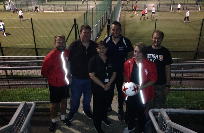 Councillor Mark Joy and the Team from Man Vs. Fat football league in Strood