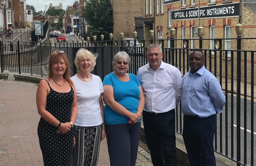 Councillors Tejan and Mackness meeting with delighted residents