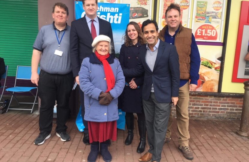 Councillor Mark Joy, Natalie Jarvis and Jim Gilbourne with Police & Crime Commissioner Matthew Scott & MP Rehman Chisti