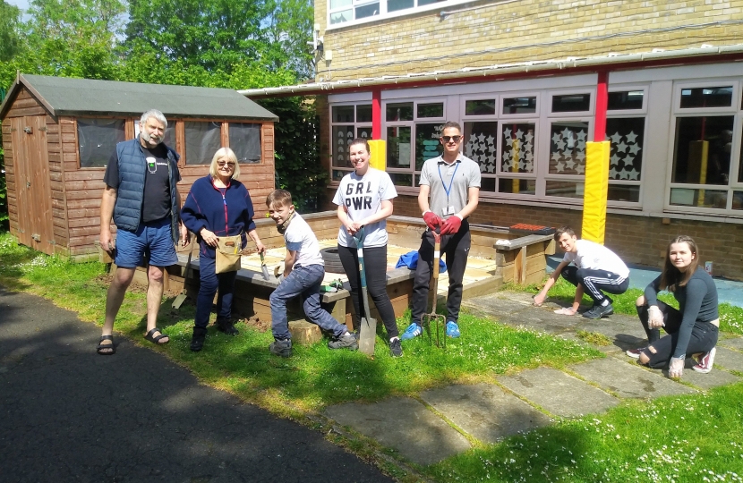 Councillors Aldous and Potter with some of those who took part