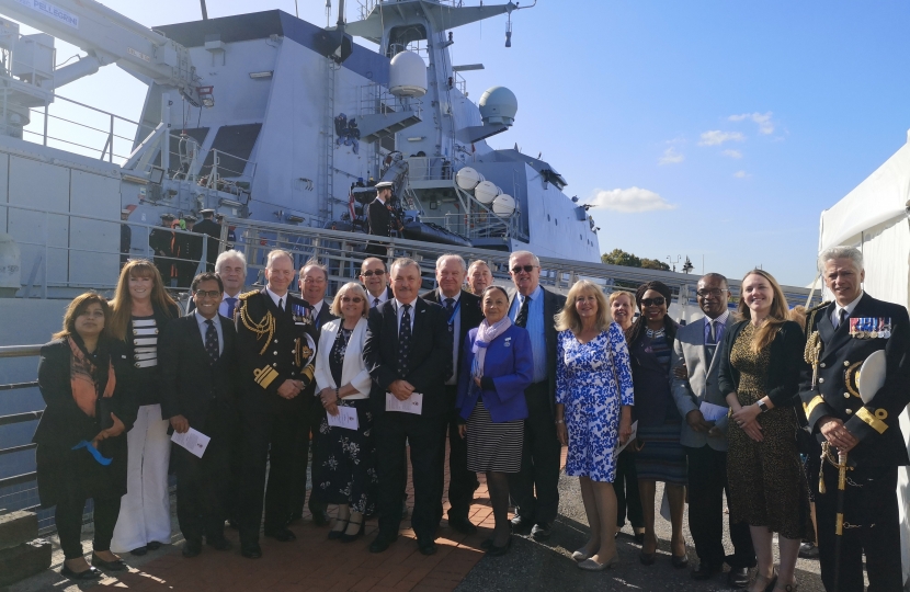 Medway Conservative Councillors and MPs along with friends, family and Naval officers at the commissioning