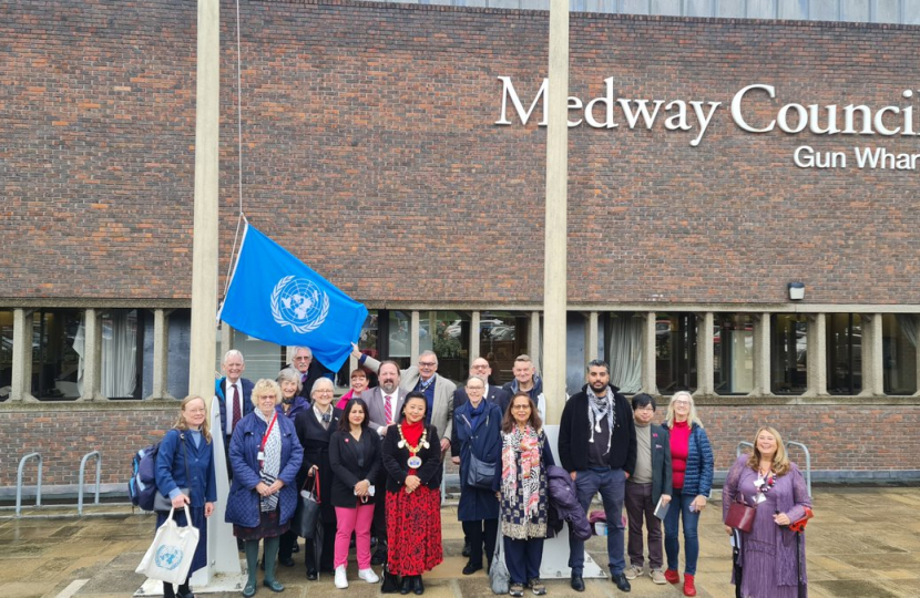 Adrian Gulvin at the UN flag raising