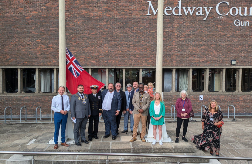 Cllr Doe attends Merchant Navy flag raising.