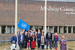 Adrian Gulvin at the UN flag raising