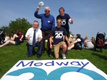 Leader Alan Jarrett, Deputy Leader Howard Doe, Councillors David Carr and Martin Potter