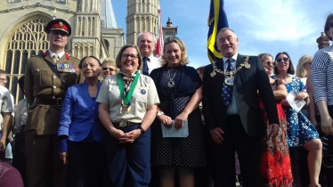 Councillor David Brake and Mayor David Wildey st St George's Day celebrations