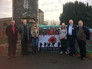 Remembrance sign outside the church