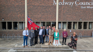 Cllr Doe attends Merchant Navy flag raising.