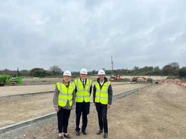 Cllr Iles, Nick Gibb MP, Cllr Potter at the Maritime School site